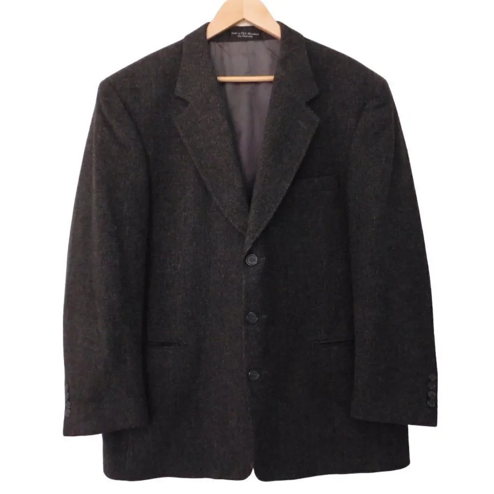 Camel Hair Sport‎ Coat Mens 44R Gianfranco Ruffini Italy Gray Tweed